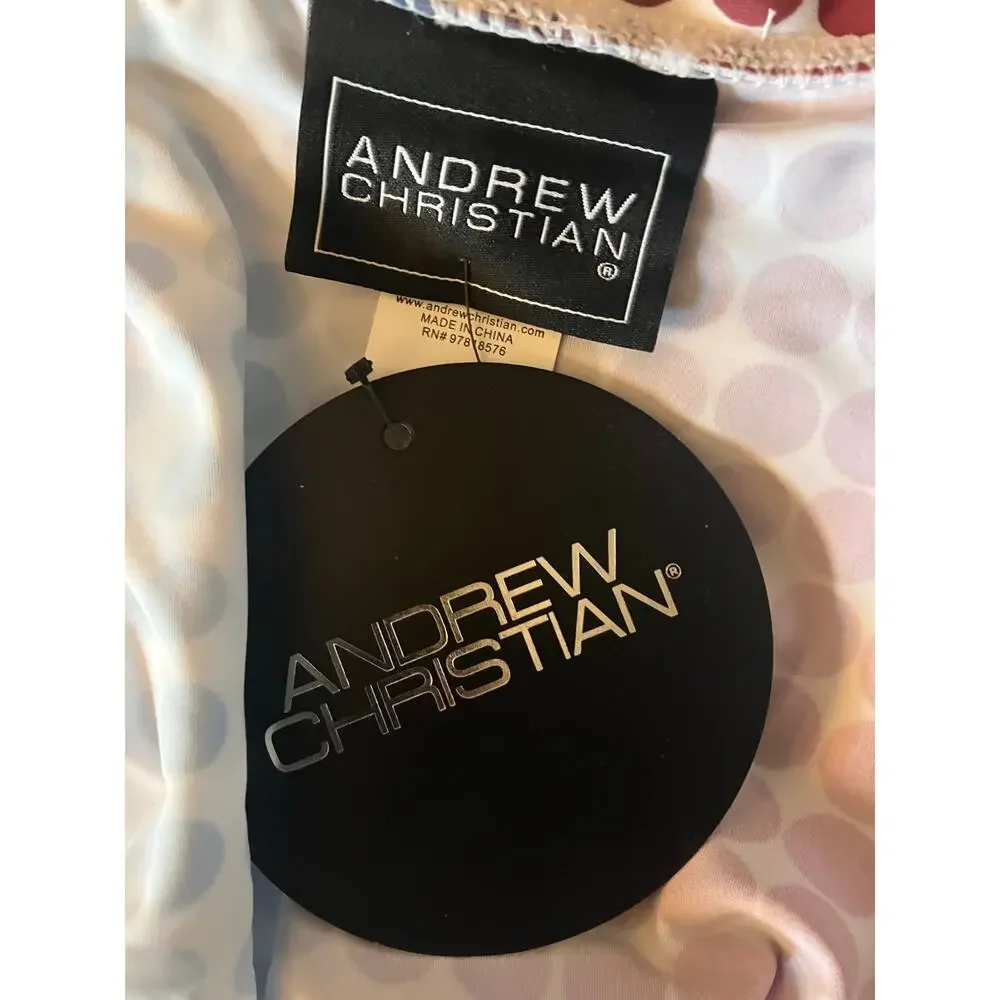 Andrew Christian Dots Bikini Red Blue Medium